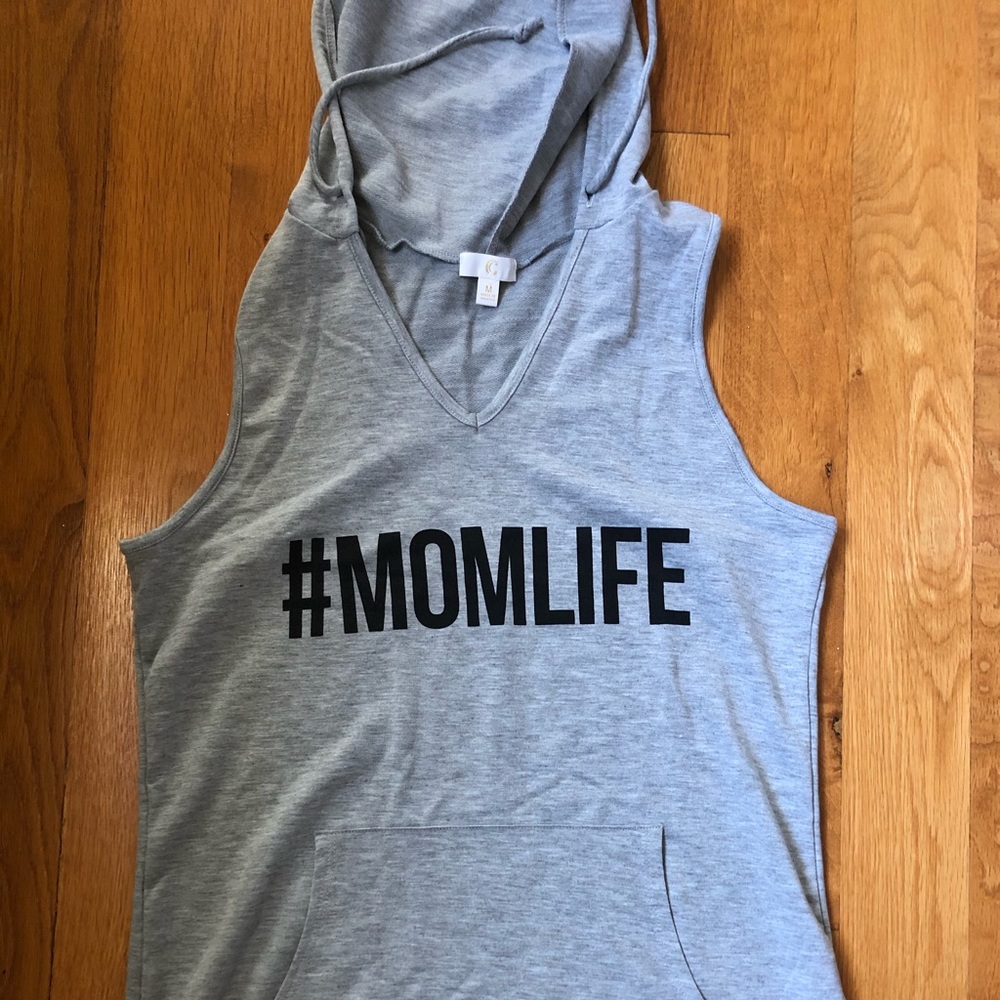 Charming Charlie MomLife Hooded Sleeveless Shirt